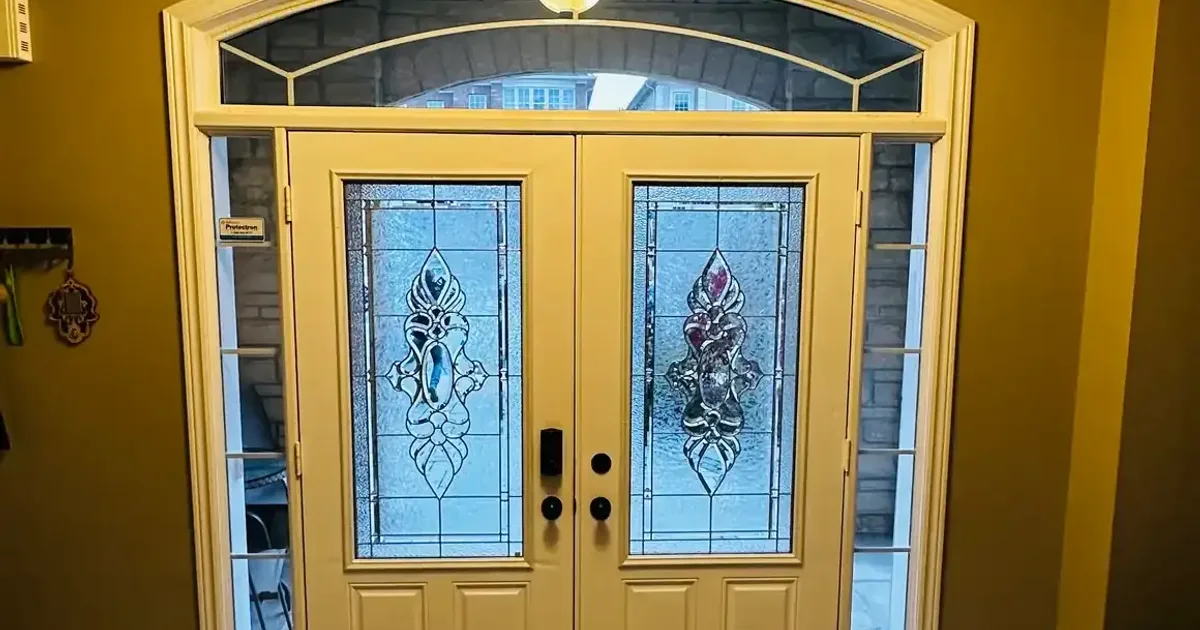 Front door weather sealing on a home in Barrie, Ontario